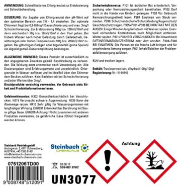 Steinbach Poolpflege Chlorgranulat, 5 kg, Chlorprodukt, 0751205TD02 - 4